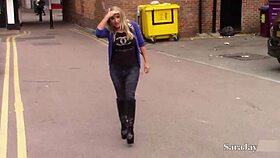 Kaz with big tits and big boobs gets licked and fucked in wet lingerie action.