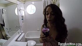 Teen rookie gets facial cumshot