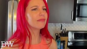 redhead foot fetish model nearly taps out from huge black cock