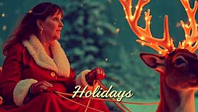 Yo, Granny Carmen Claus got me in her cheating Christmas elf fuck till Santus crashed it!