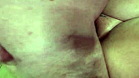 Satin gloved bbw in fishnet body stocking gets creampied