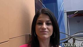 In a beautiful teen 18+ contest, Aubrey Sky gets rough hardcore fucking and blowjob from POV