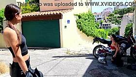 The Biker Rides Through The City With Bold Confidence