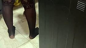Swingers family, is this ebony milf wife taking big cock in her ass at home?