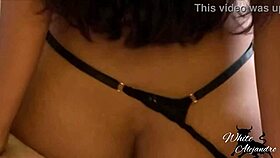 closed shot of stepdaughter's pussy bouncing on cock