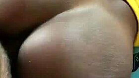making ebony girlfriend's pussy cream with backshots