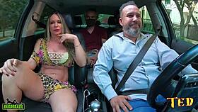 Cleo Cadillac Flashes Big Tits On Ride