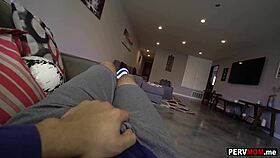 stepmom krissy lynn sucks stepsons balls in pov