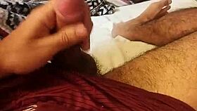 Jerking off that huge cock in bedroom 😩