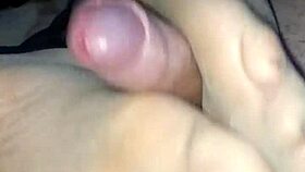 Tan Stockings Tease In Homemade Footjob Session