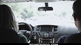 pervert driving teacher gets naughty with a teen 18+ in the car