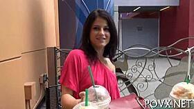 In a beautiful teen 18+ contest, Aubrey Sky gets rough hardcore fucking and blowjob from POV