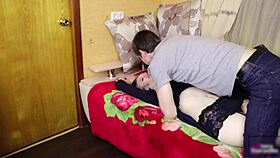 perverted stepbrother fucks sexy stepsister in missionary and cums on her face