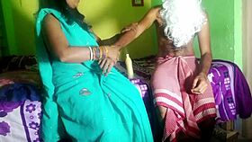 While massaging with oil, father-in-law fucks daughter-in-law