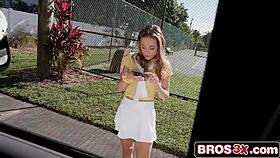 Picked up athletic babe for some ass fucking cash fun