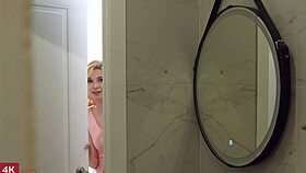 Horny Blonde Drilled After Shower Cumshot?