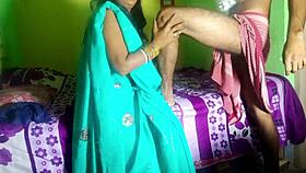 While massaging with oil, father-in-law fucks daughter-in-law