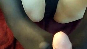 Amateur Babe Gives Footjob In Stockings First Time