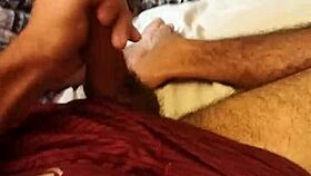 Jerking off that huge cock in bedroom 😩