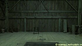 Bound beauty gets clits pleasured while gagged