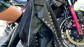 The Biker Rides Through The City With Bold Confidence