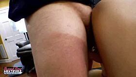 Skinny short haired unity masturbates and deepthroats a big hard cock