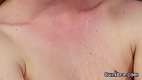 Naughty hottie swallowing jizz loads from blowbang cum swapping