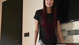 Fat cock teases sexy student cindy shine's pussy 😈