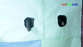 eastsidebabe and patricia9ja take turns at glory hole blowjob