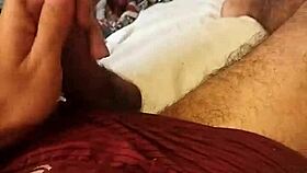 Jerking off that huge cock in bedroom 😩