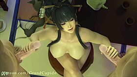 nyotengu double cock fun