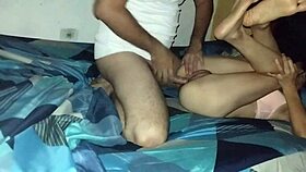 I watched the skinny maid change in lingerie and then entered her room to have sex.