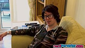 british bitch with tattoos gets banged by nerd