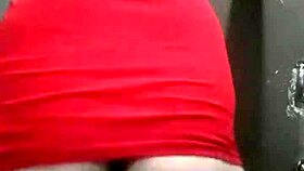 This fat booty tranny struts in a dress, looking sexy and ready