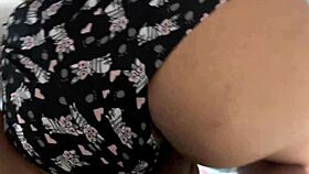 leaked whatsapp video, hot brunette fucks on hair, lets guy cum inside