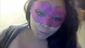 this bbw babe casually sucks on her big toy, moaning with pleasure as she rides it hard