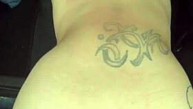 this busty hooker rode cock reverse cowgirl in a car during broad daylight.