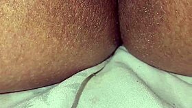 Esposa reveals her hairy brunette beaver up close.