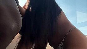 Cute ebony girl licks big cock for first time 😘