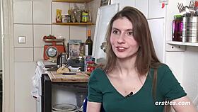 passionate german babe touches her shaved pussy