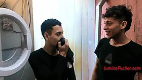 Twink dives deep into bareback anal with older guy