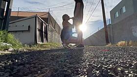 public eating and car adventure with moaning amateurs