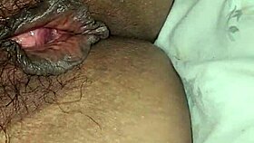 Esposa reveals her hairy brunette beaver up close.