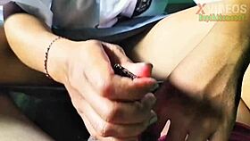 Damn! Indo Teen Rushes Handjob Before School in Bokep Clip!