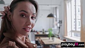 Skinny Brunette Czech Teen Elilith Noir Undresses And Reveals Sexy Nipple Piercings.