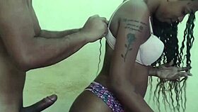 Beautiful latina teen gets fucked hard by big black cock