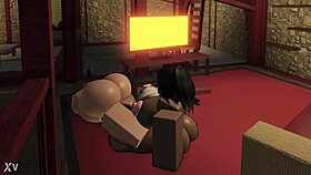 Huge black cock powerfully splits pussy open in apartment. Intense moaning fills the room.