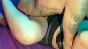 latina married woman feels pleasure riding a black guy's big cock in lingerie