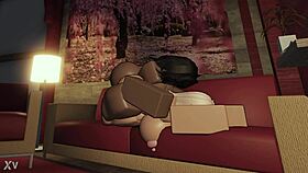 Huge black cock powerfully splits pussy open in apartment. Intense moaning fills the room.