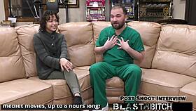 Brooklyn rossi sucks dick backstage then gets bent over for doggystyle and huge cum blast